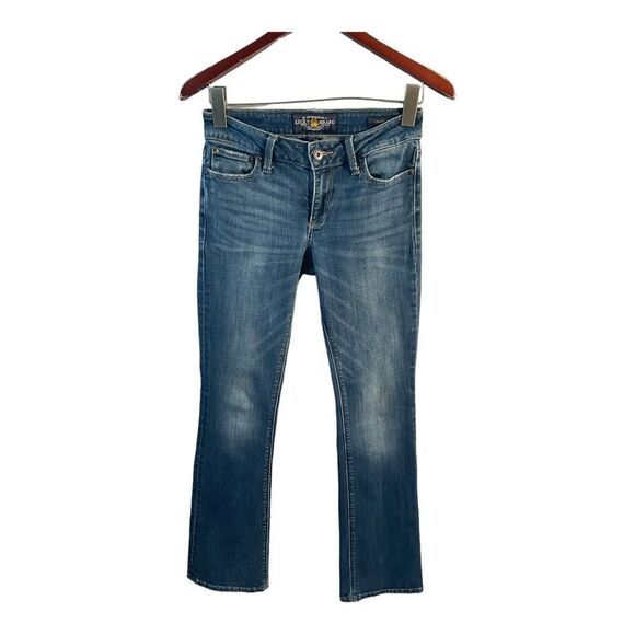 Lucky Brand Lolita  Boot Women's 2/26 Medium Wash Blue Stretch Denim Ankle Jeans - Picture 1 of 14